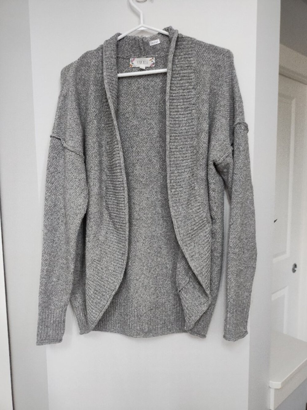 Pink Rose grey long sleeve cardigan